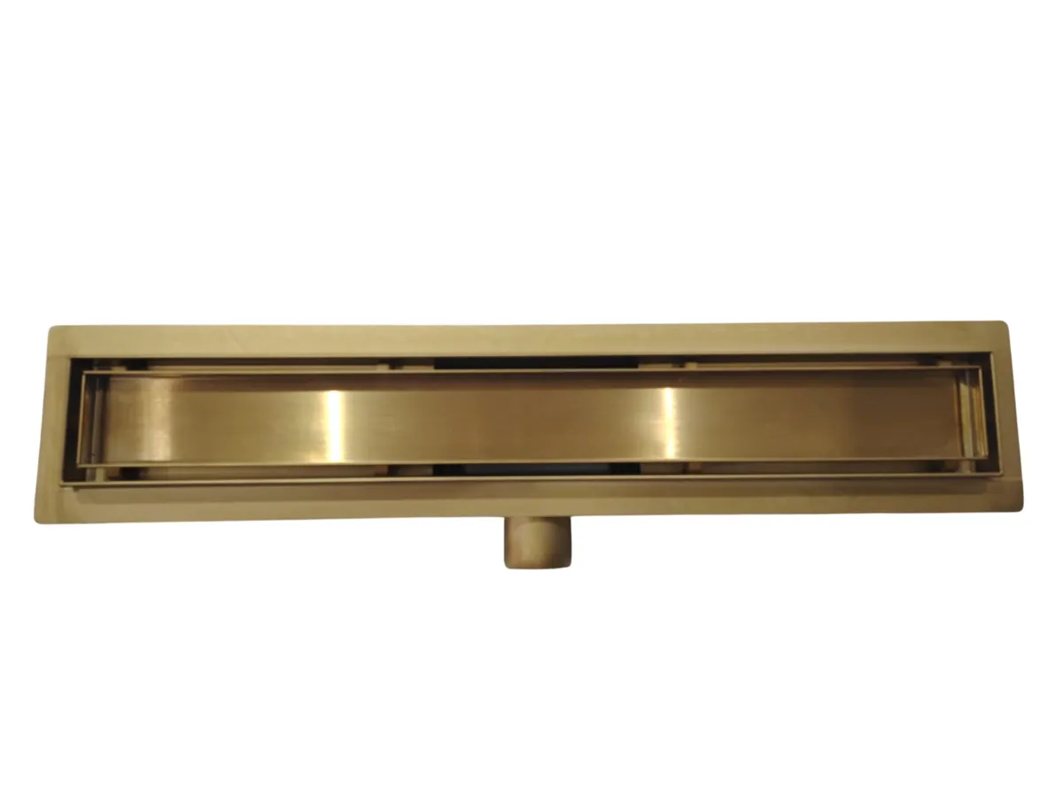 Shower Tile Insert Reversible Channel Drain- Gold - 800mm
