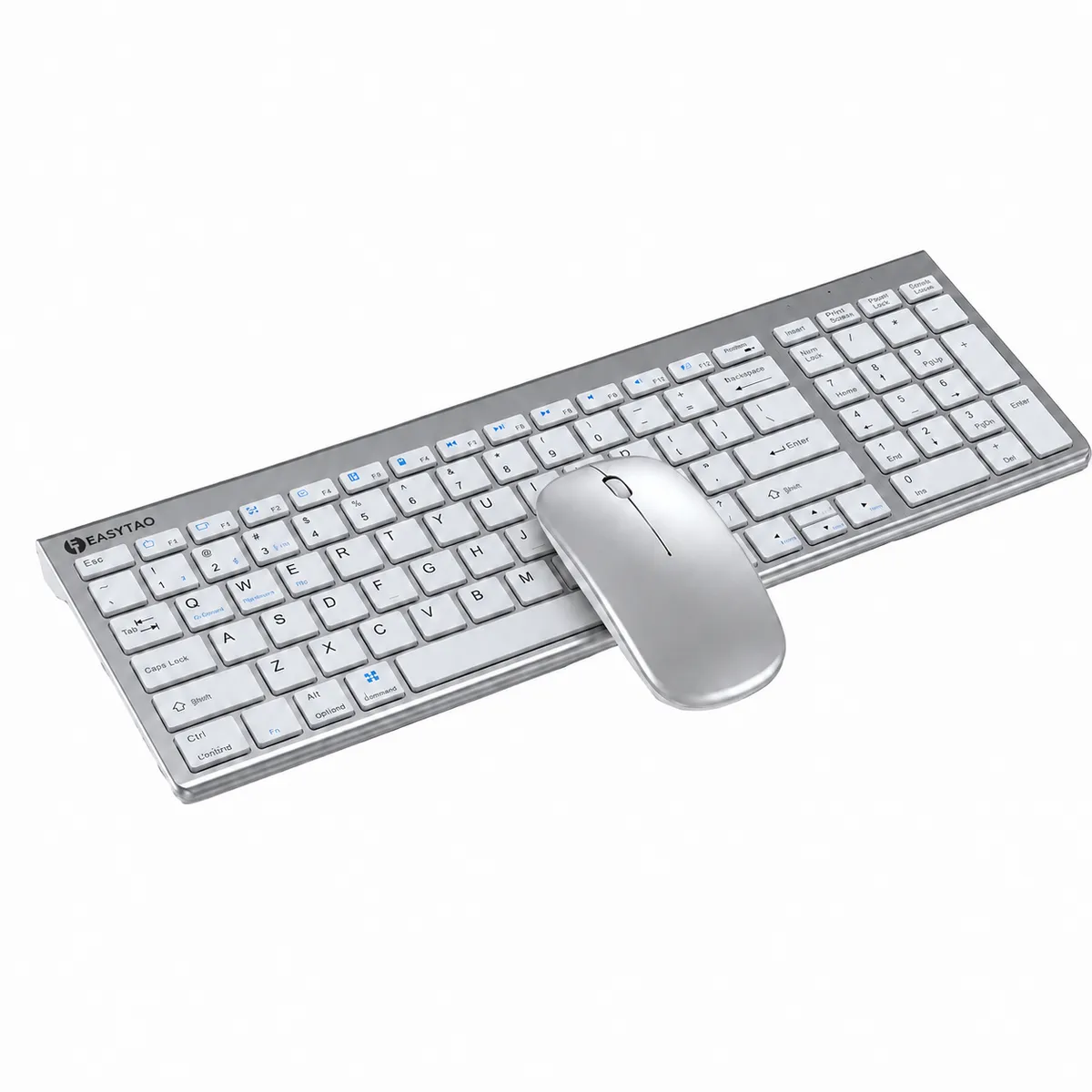 ET EASYTAO Wireless Keyboard and Mouse Keyboard and Mouse Kit Silver