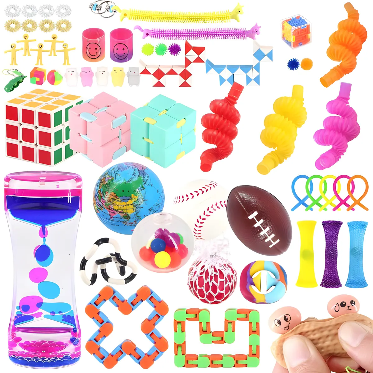 60 Pack Quality Bundle Set Sensory Fidget Toys Stress Relief Kids Adults