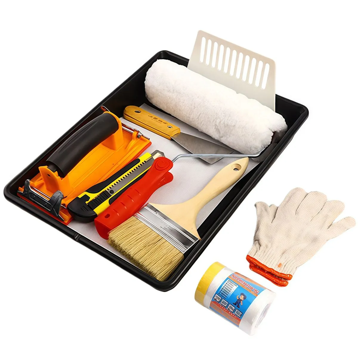 Paint Roller Tray Set Pro Grade Paint Roller Kit Professional Tools Set - 10 pieces 