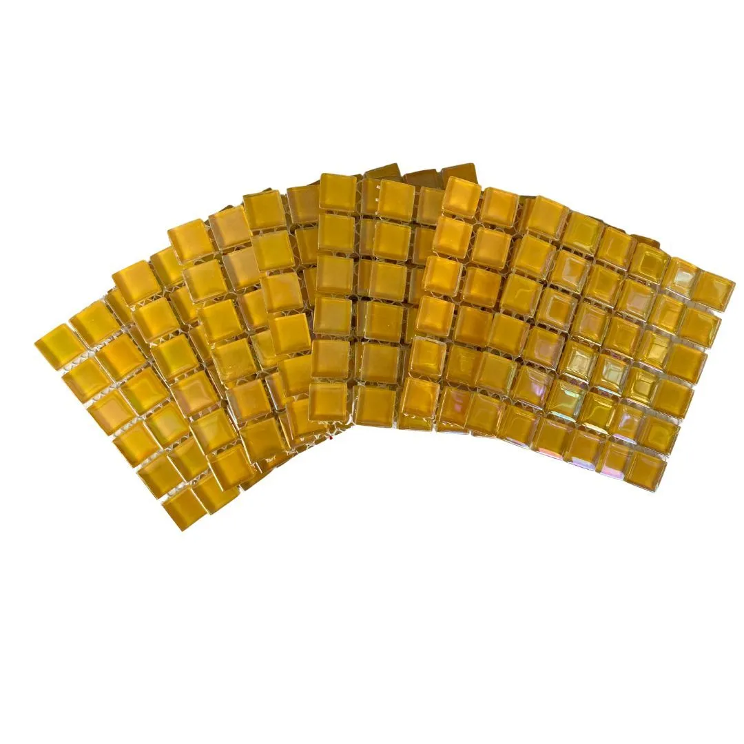 Mosaic Tiles Yellow Pearl 15x15mm (Craft Size Sheets)