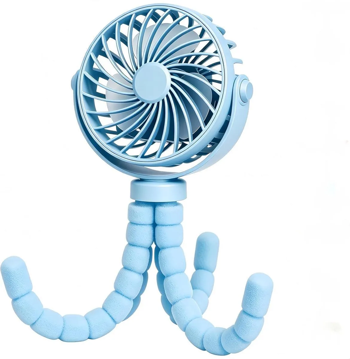 Flexible Octopus Leg Fan, USB Recharge Portable Mini Fan - BLUE