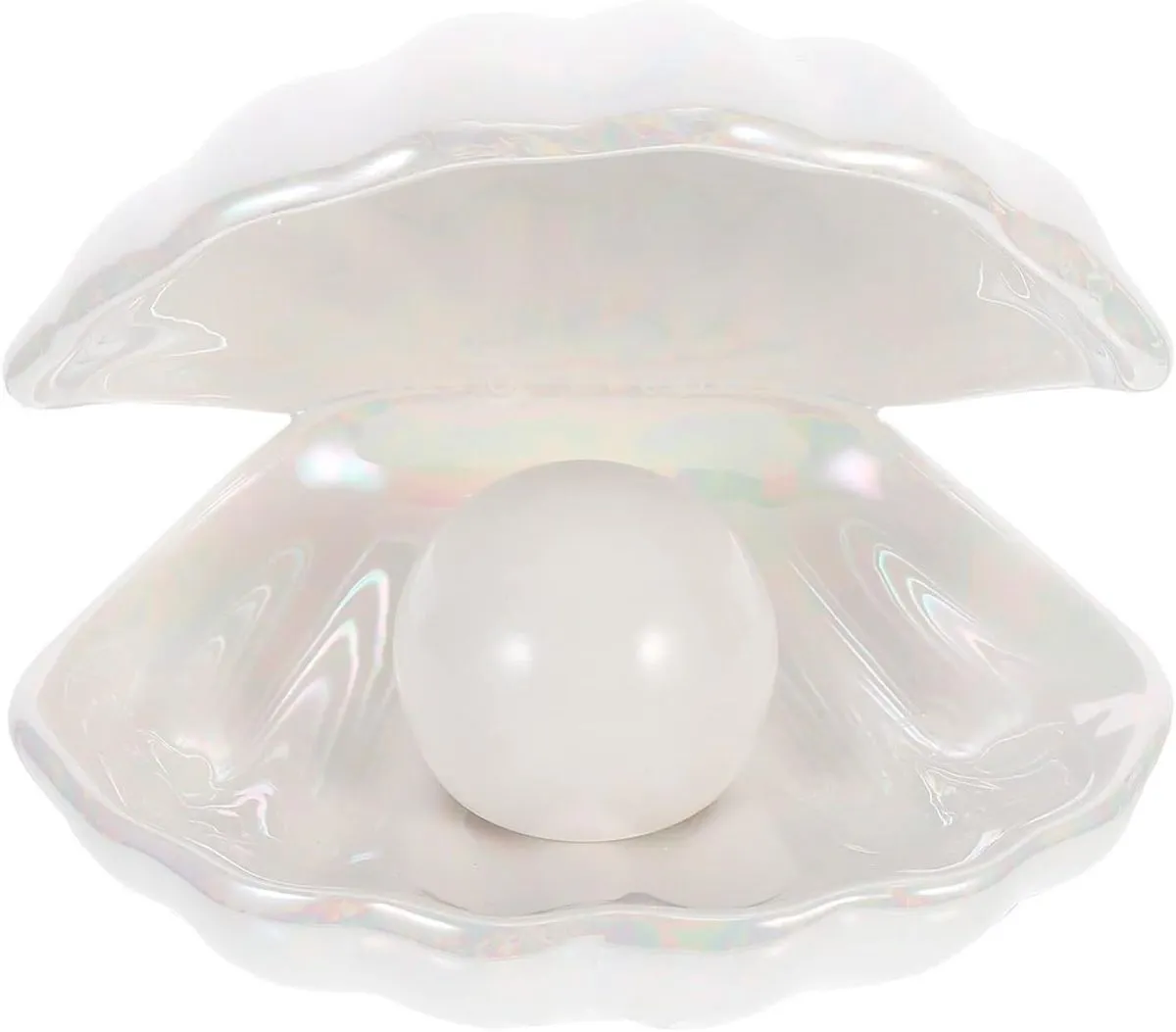 Ceramic Night Light European Style Shell Light Bedside Lamp White 6.49
