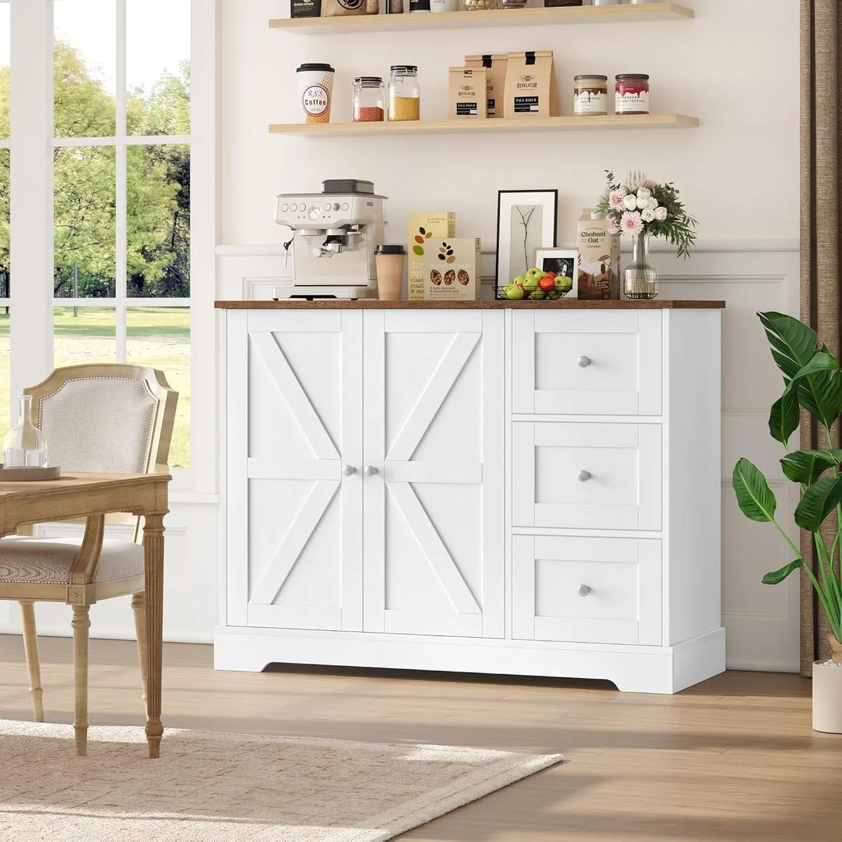 Storage Cabinet Sideboard Kitchen Buffet Drawers Coffee Worktops