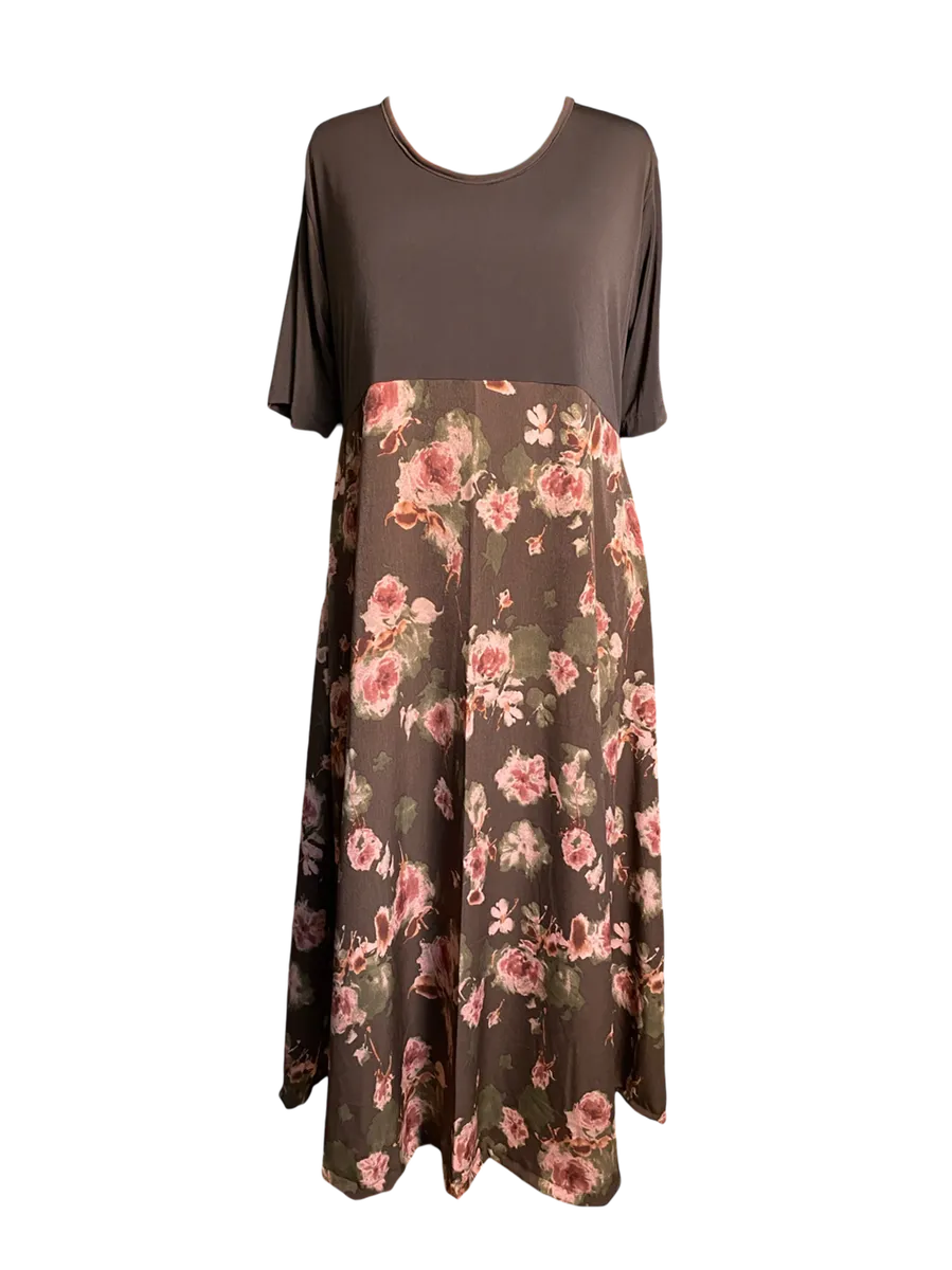 Plus Size Brown Maxi Dress