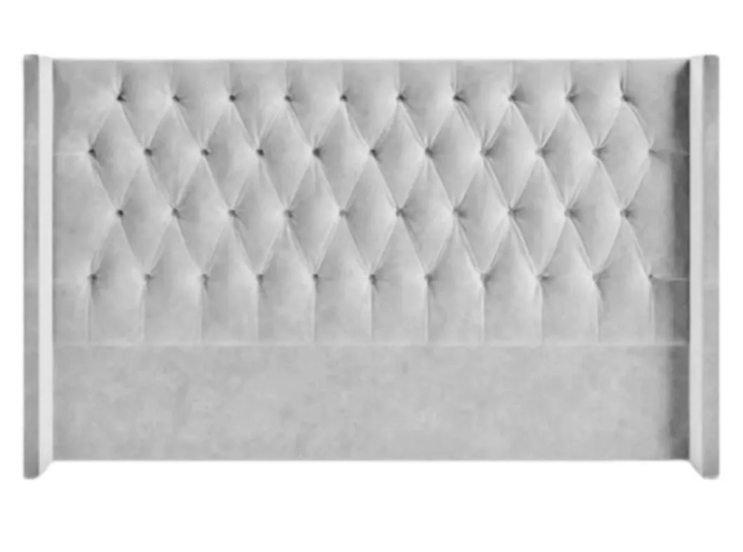 Isaacs Light Grey Diamond Tufted Velvet Headboard