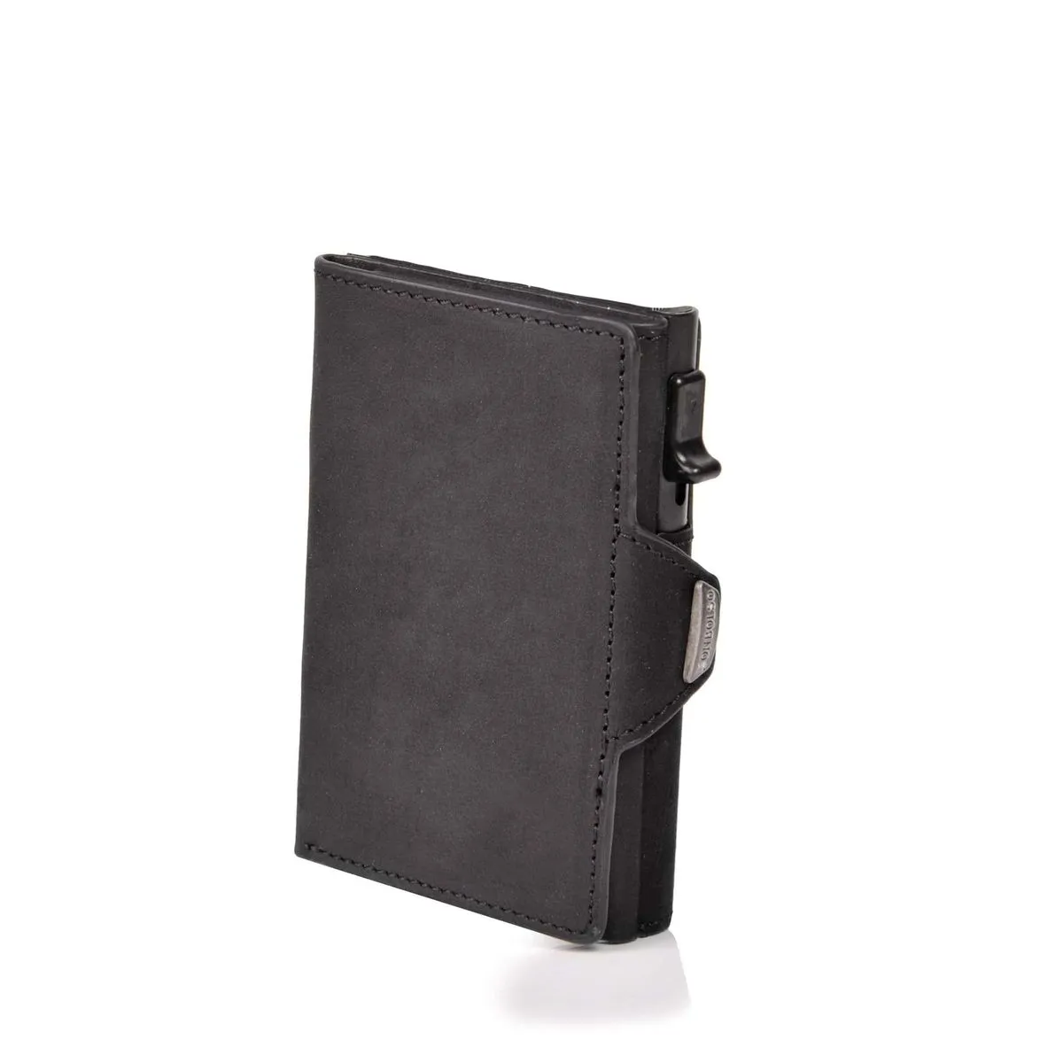 The Automatic Leather Pop Up Wallet Card Holder with RFID & Coin Pocket - Black