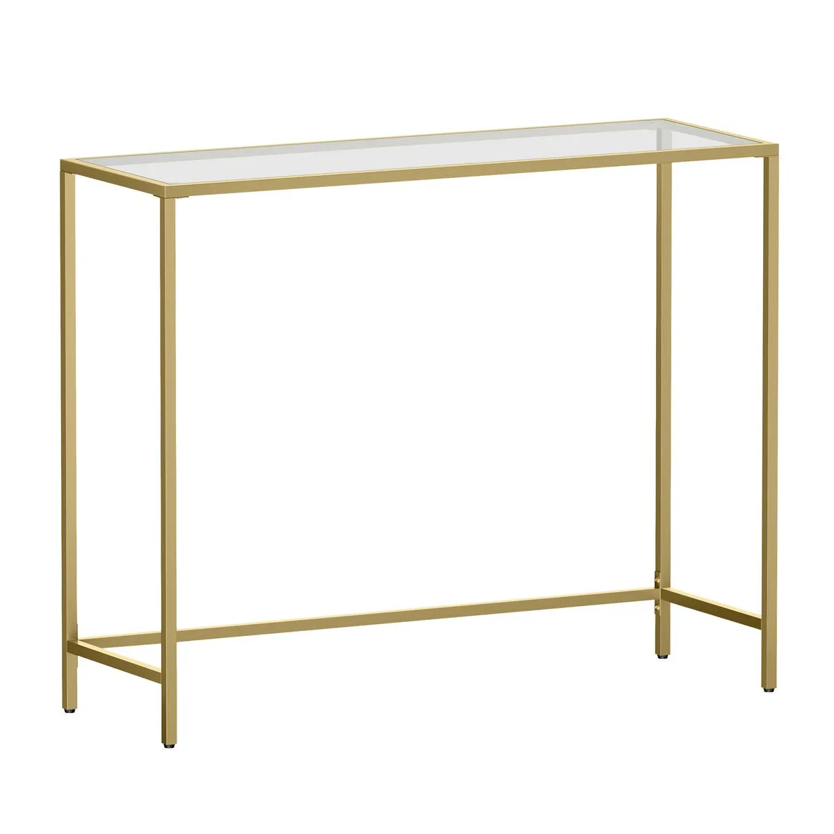 Hazlo Argus Entryway Glass Console Table - Gold