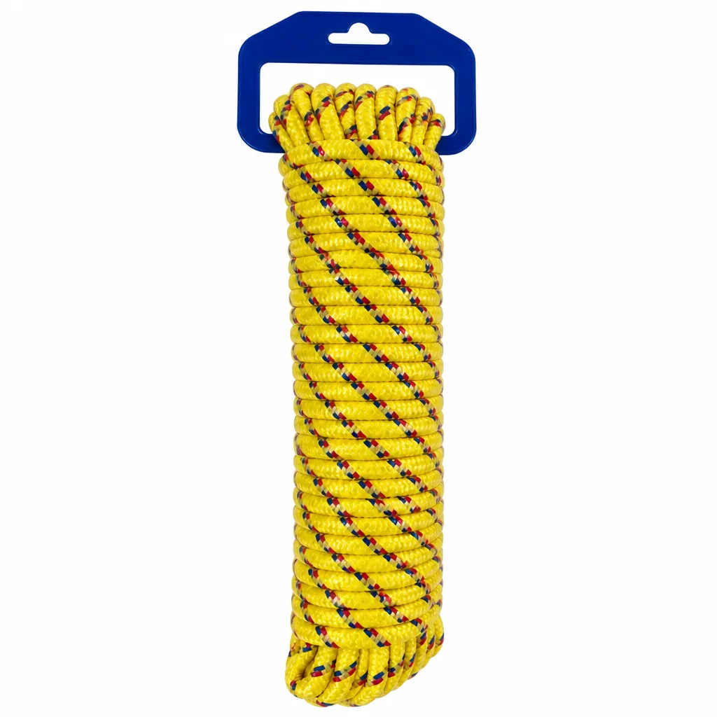 Yellow Rope 20m Red and Blue Accents for Outdoor Utility with 20 Meters