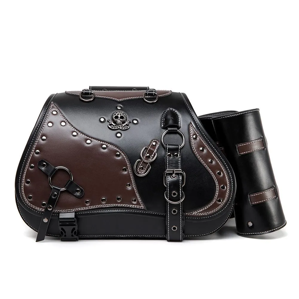 Motorcycle Saddle Bags - PU Material, 37x28x15cm, 1500g