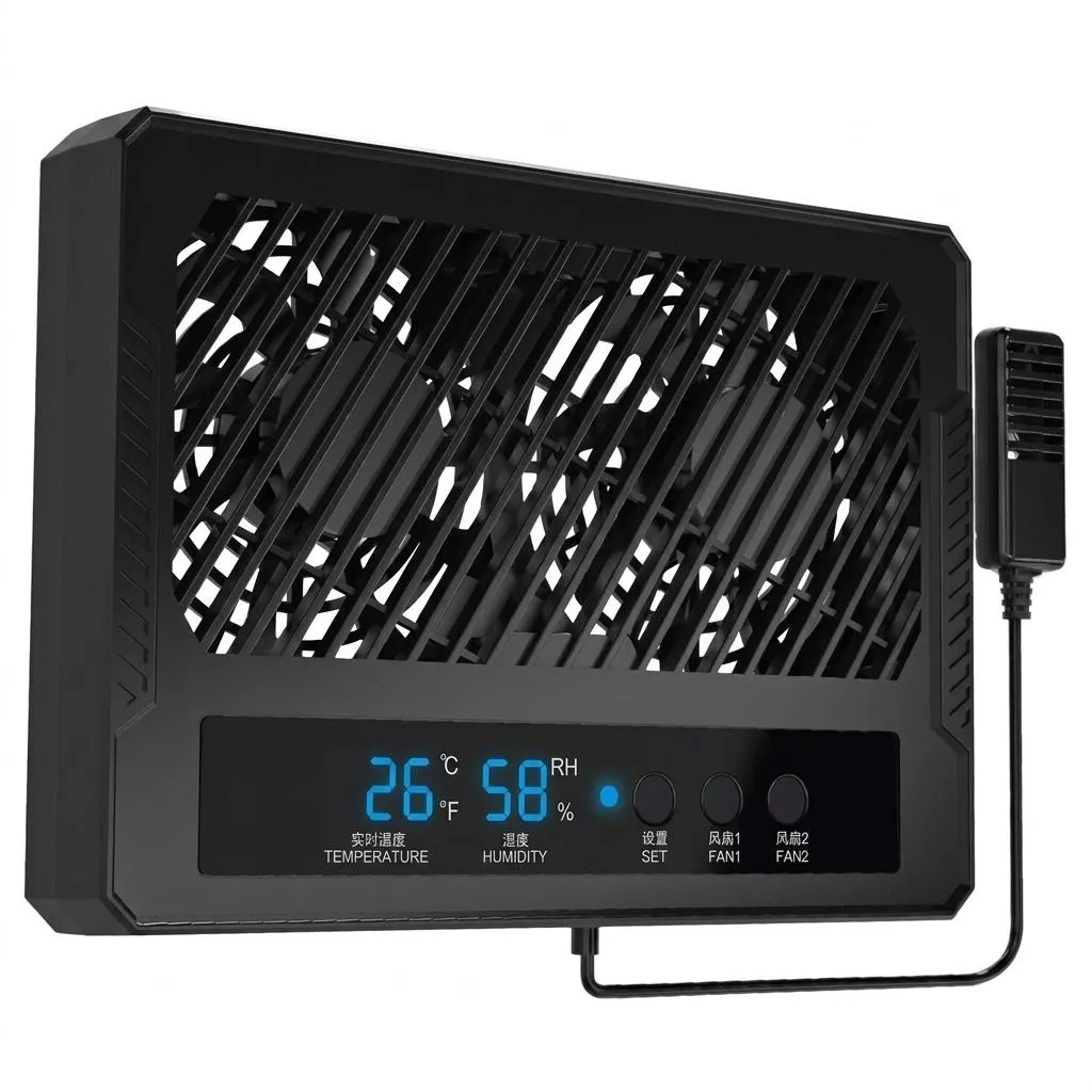 Reptile Enclosure Ventilation Fan with Hygrometer