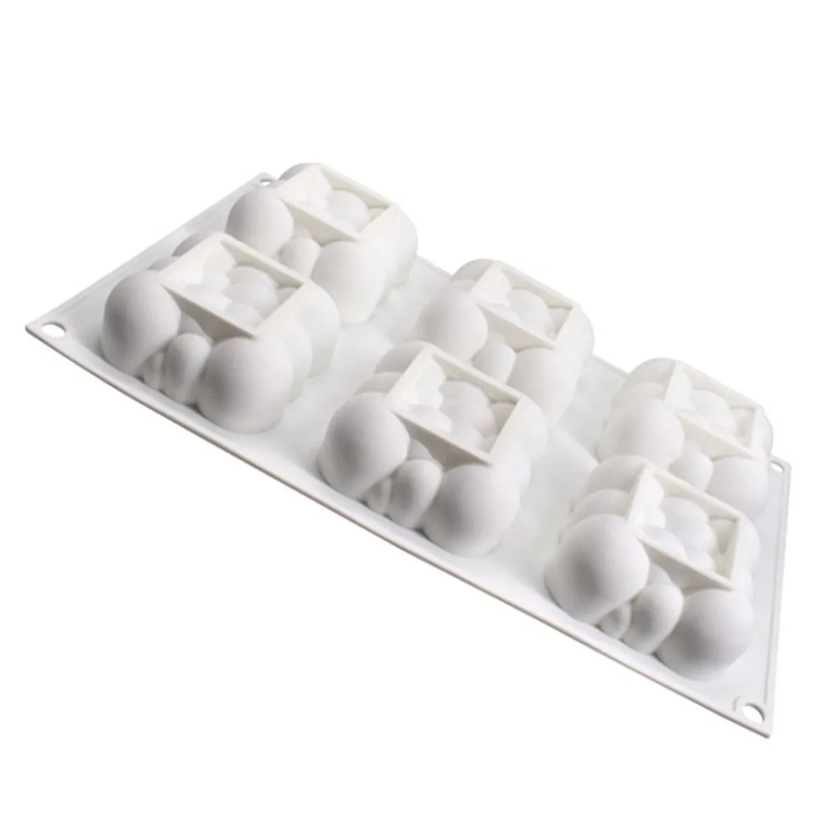 Candle Silicone Cake Mould 3D Cube DIY Reusable Non-Stick Easy Release - Clouds
