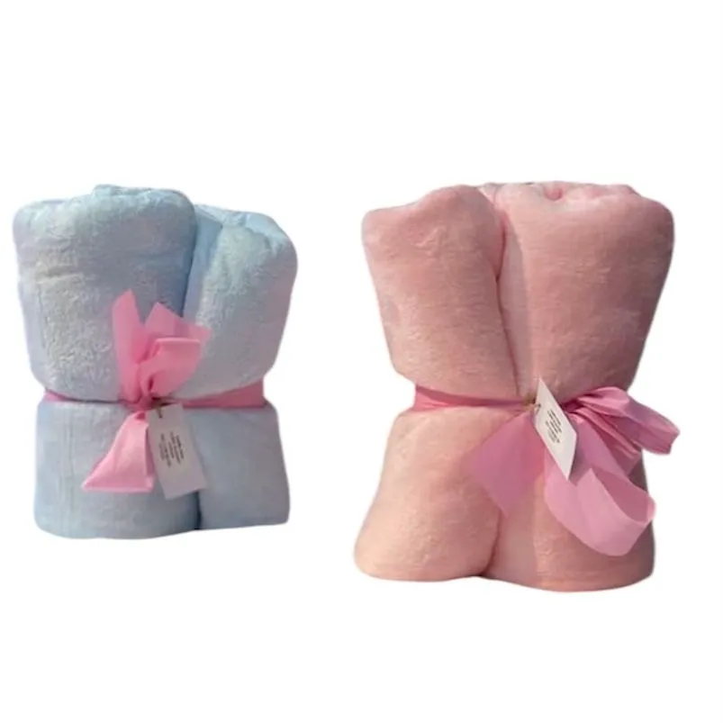 Baby Fleece Blue/Pink Blanket Twin Set