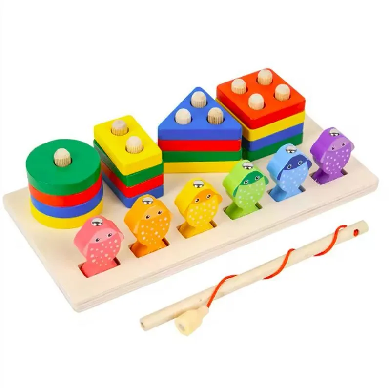 2 in 1 Fishing and Shape Sorting Board for Kids