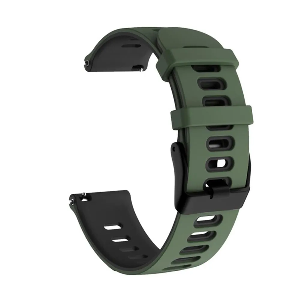22mm Two-Tone Silicone Watch Strap Compatible with Huawei Watch 3 - Green, Black