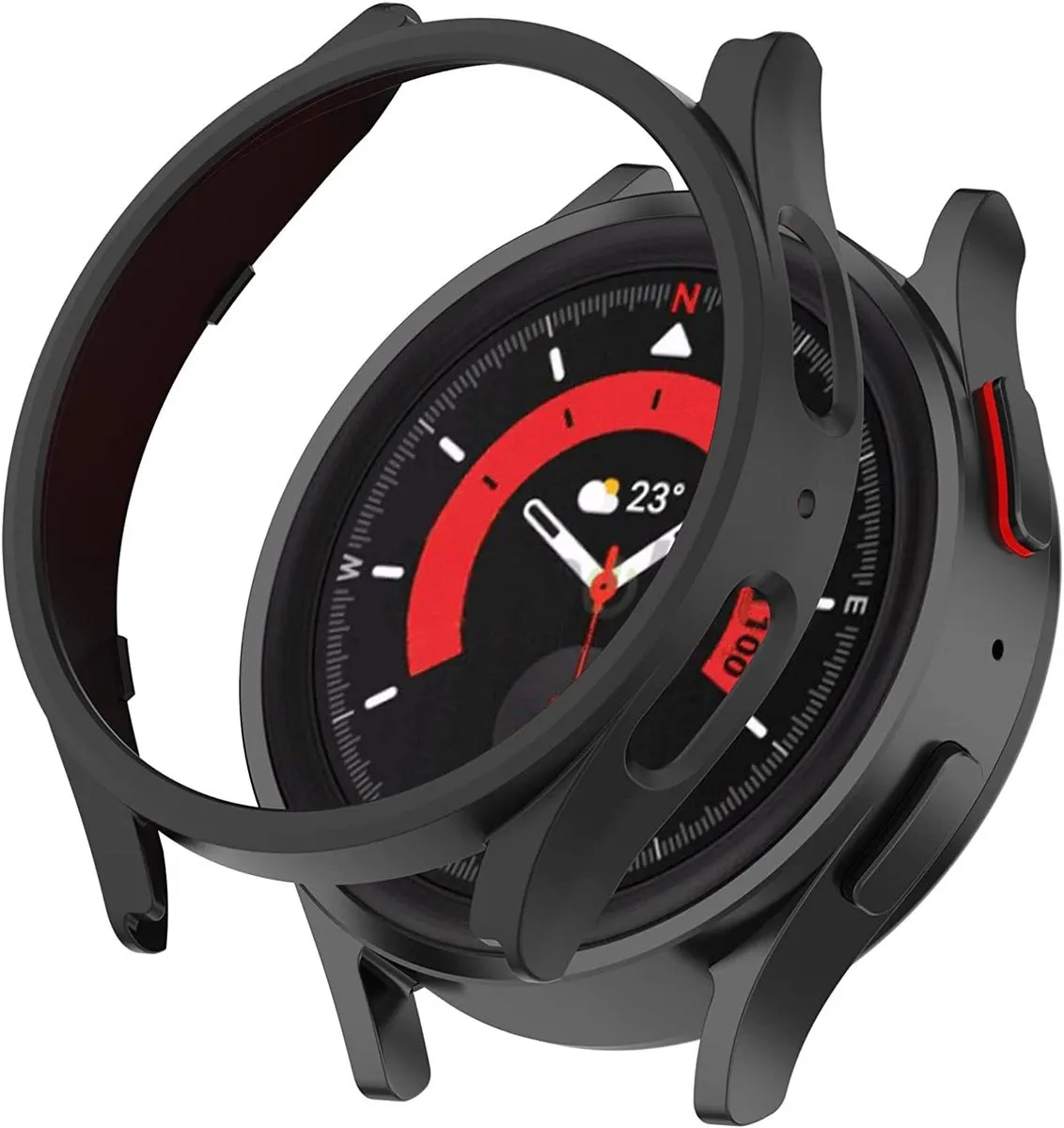 Case Frame Compatible with Samsung Galaxy Watch 5 Pro (45mm) - Black