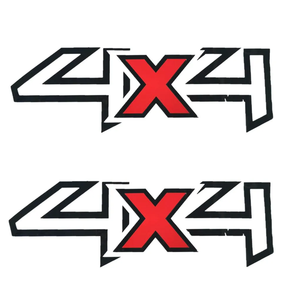 4x4 Decals Stickers Vinyl For Bakkies SUVs 40x12cm -Pack Of 2 - Hollow Black