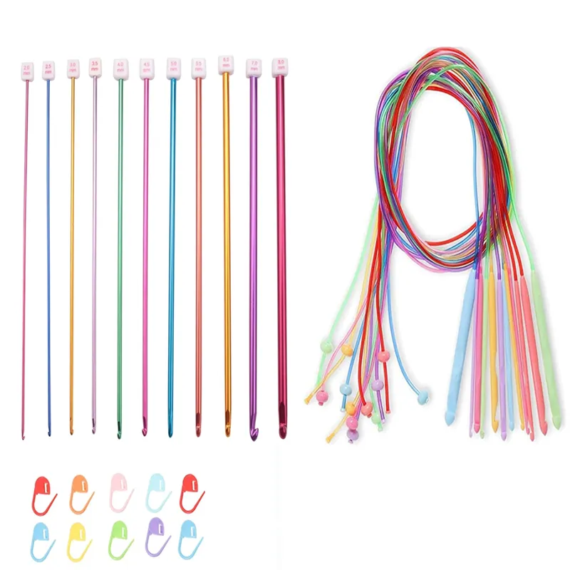 Tunisian Crochet Hooks Set 2-8 Mm Aluminum Afghan Crochet Hooks