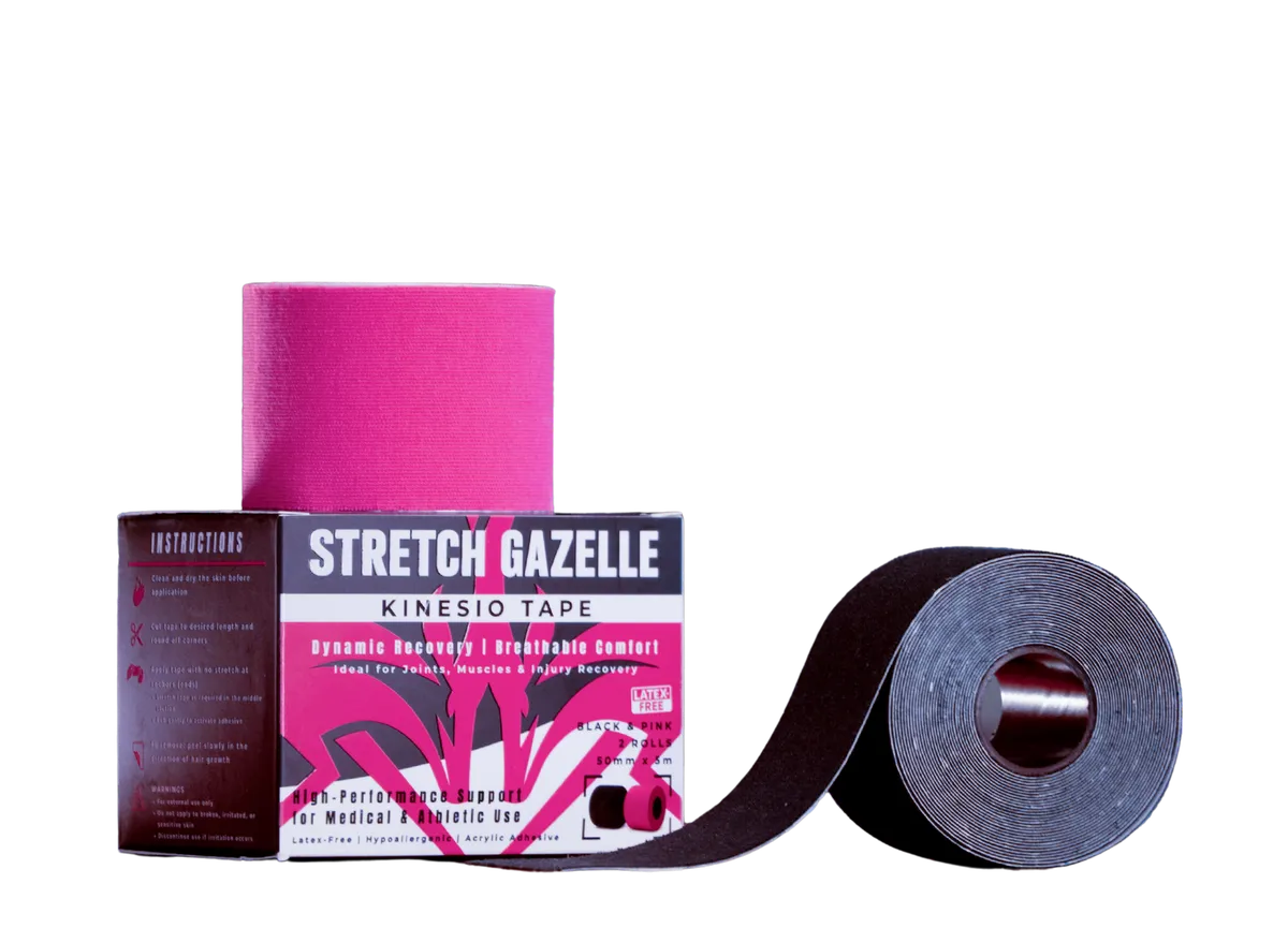 Kinesio Tape 2-Pack 5cm x 5m PINK & BLACK