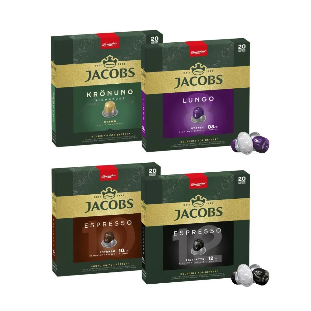 Jacobs Full Range Variety - 80 Aluminium Nespresso Compatible Capsules