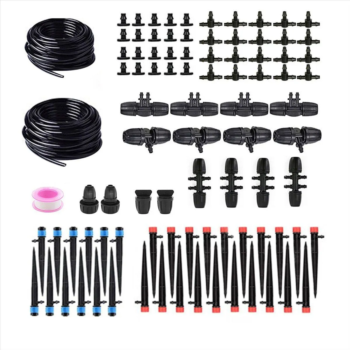 Push-To-Connect Adjustable Drip Irrigation System For Raised Beds