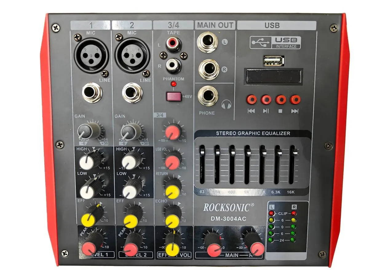 ROCKSONIC DM3004AC 4-Channel Mixing Console