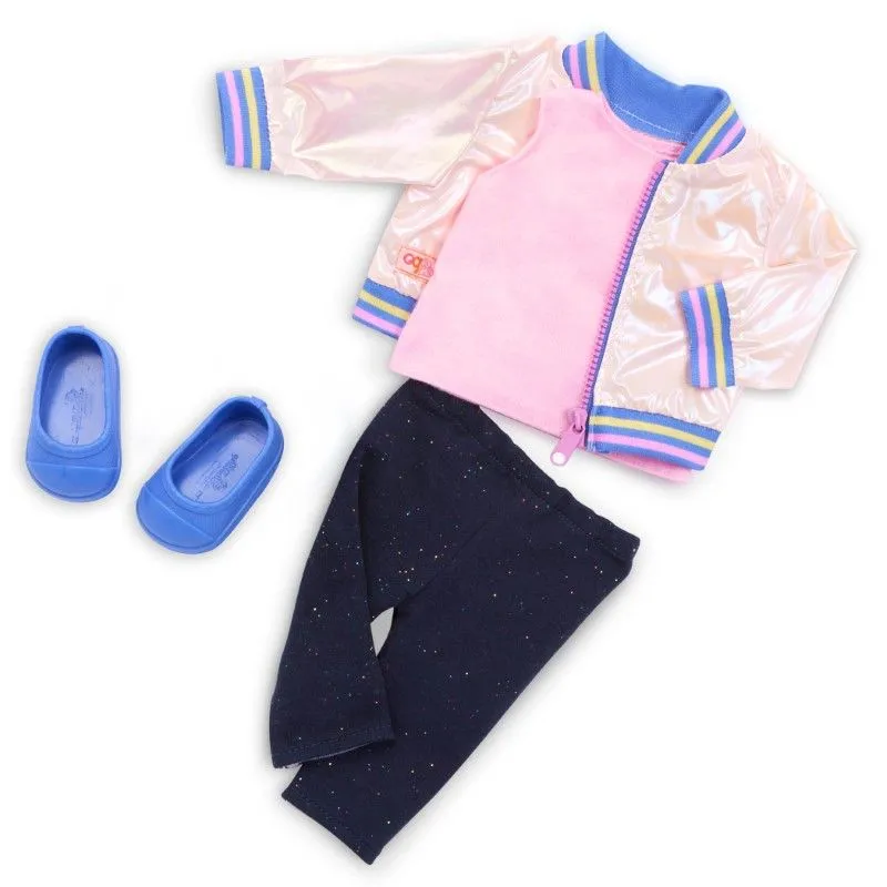 Our Generation - Rainbow Jacket - Shiny Pink Bomber Outfit - 46cm Doll Clothes - Pretend Play - Toy…
