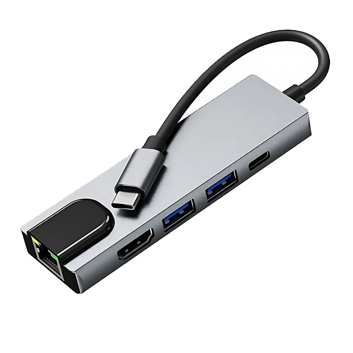Type-C Network Port Docking Station: A 5-in-1 Multifunctional USB Hub