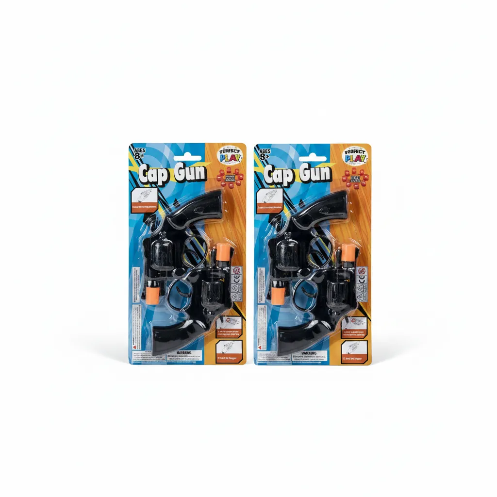 Perfect Play Toy Cap Guns 2 Piece Set with 8 Shot Capacity, 13 cm - 2 Pack