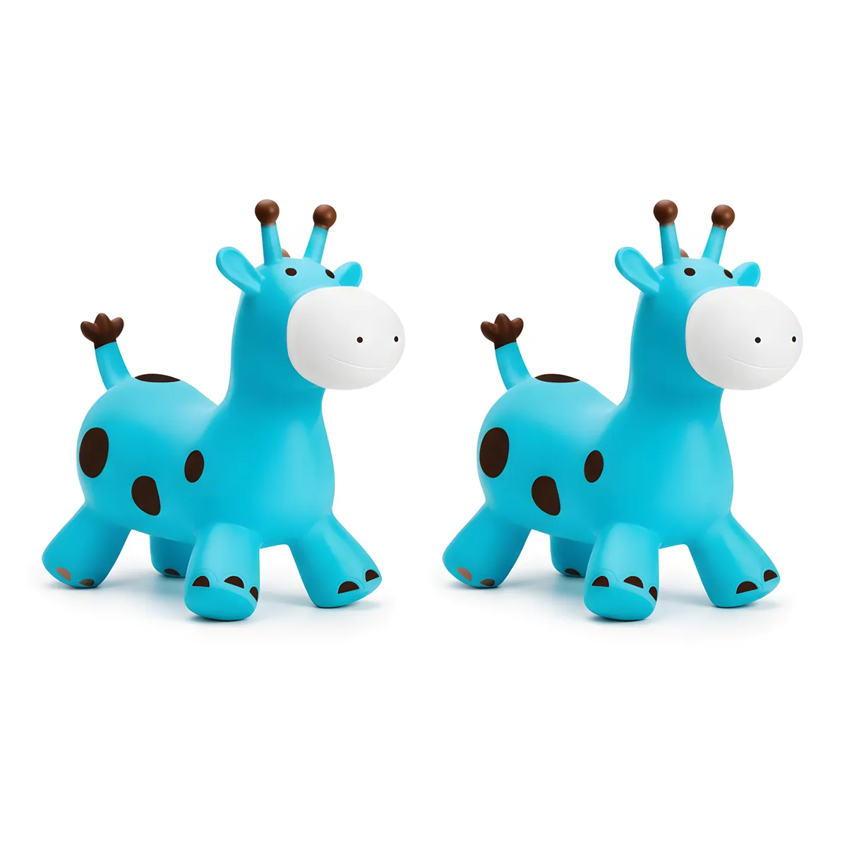 2Pack Inflatable Giraffe Bouncy Horse Hopper for Toddlers Ride Hopping Toys - Blue