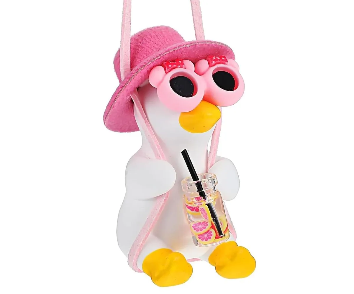 Cute Swinging Duck, Car Hanging Accessories Funny Car Interior Decor