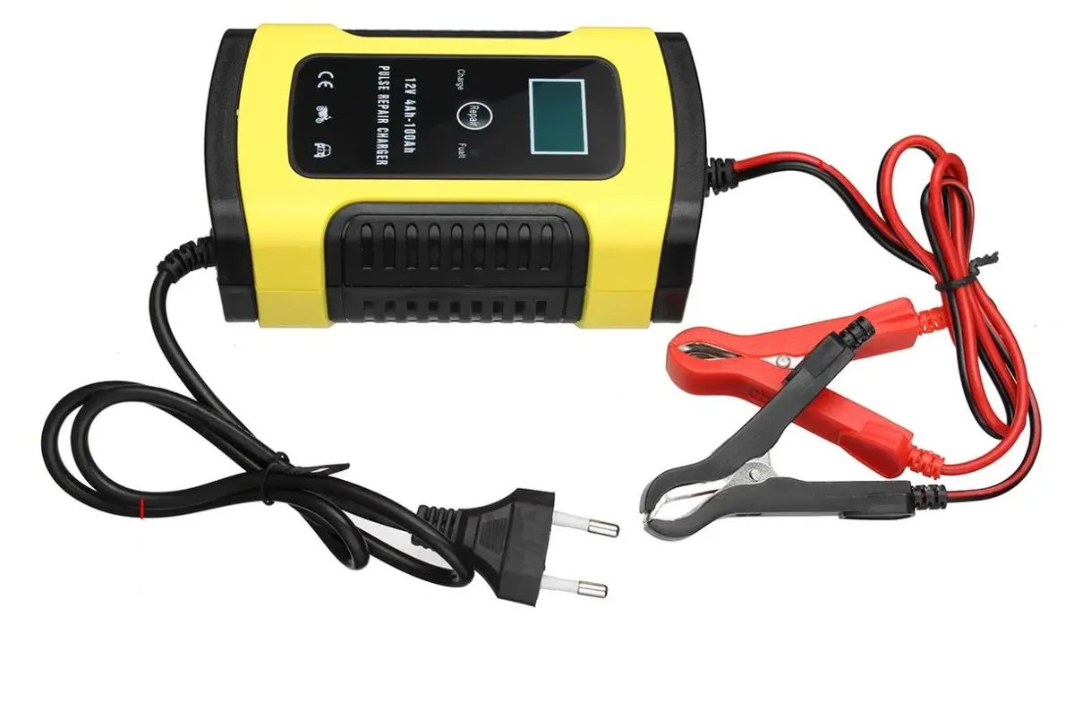 Battery Charger 12V 6A Pulse Repair LCD For Cars and Motorcycles
