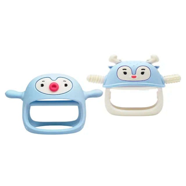 Smily Mia Penguin Buddy And Reindeer 2 In 1 Set For All Teething Needs - Blue