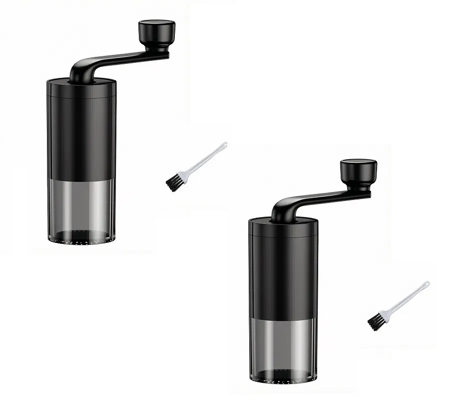 2Pack-Portable Coffee Grinder With Visual Hand-Crank Grinder