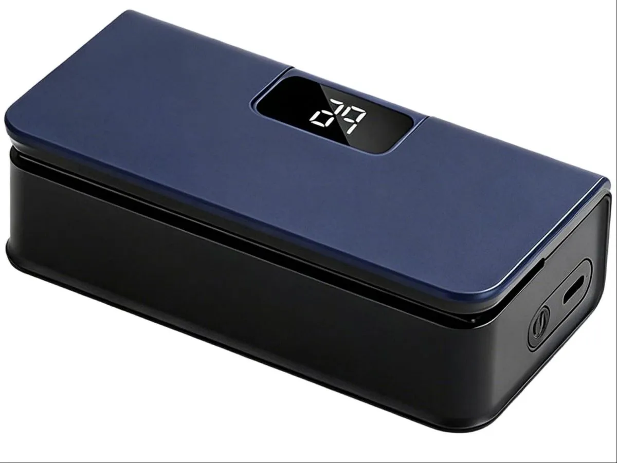 Rechargeable Mini Bag Sealer with Cutter & Magnet for Food Storage - Blue
