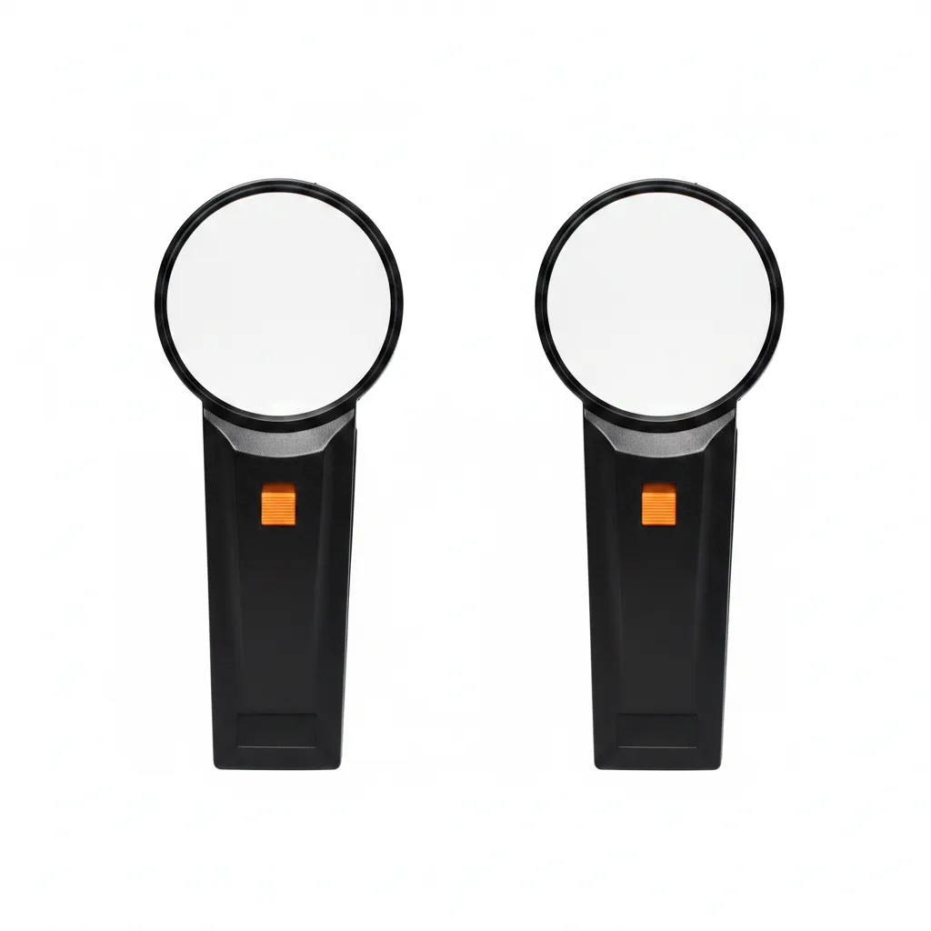 Krafft Handheld Magnifying Glass 50mm with Light for Reading - 2 Pack