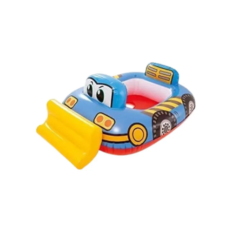 ZH-Cartoon Print Inflatable Car Baby Kids Swimming Pool Float Seat - Blue