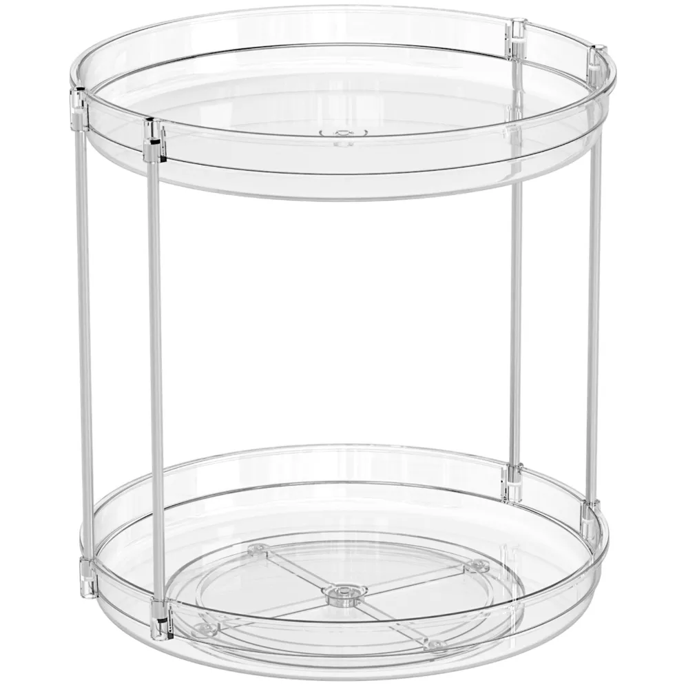2 Tiers Kitchen Rack Rotating Storage Rack Spice Storage Condiment Storage