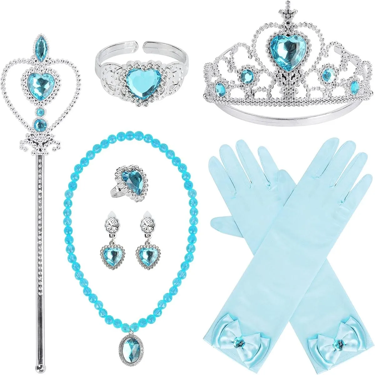 Princess Dress Up Party Accessories for Princess Costume 9PCS - Blue