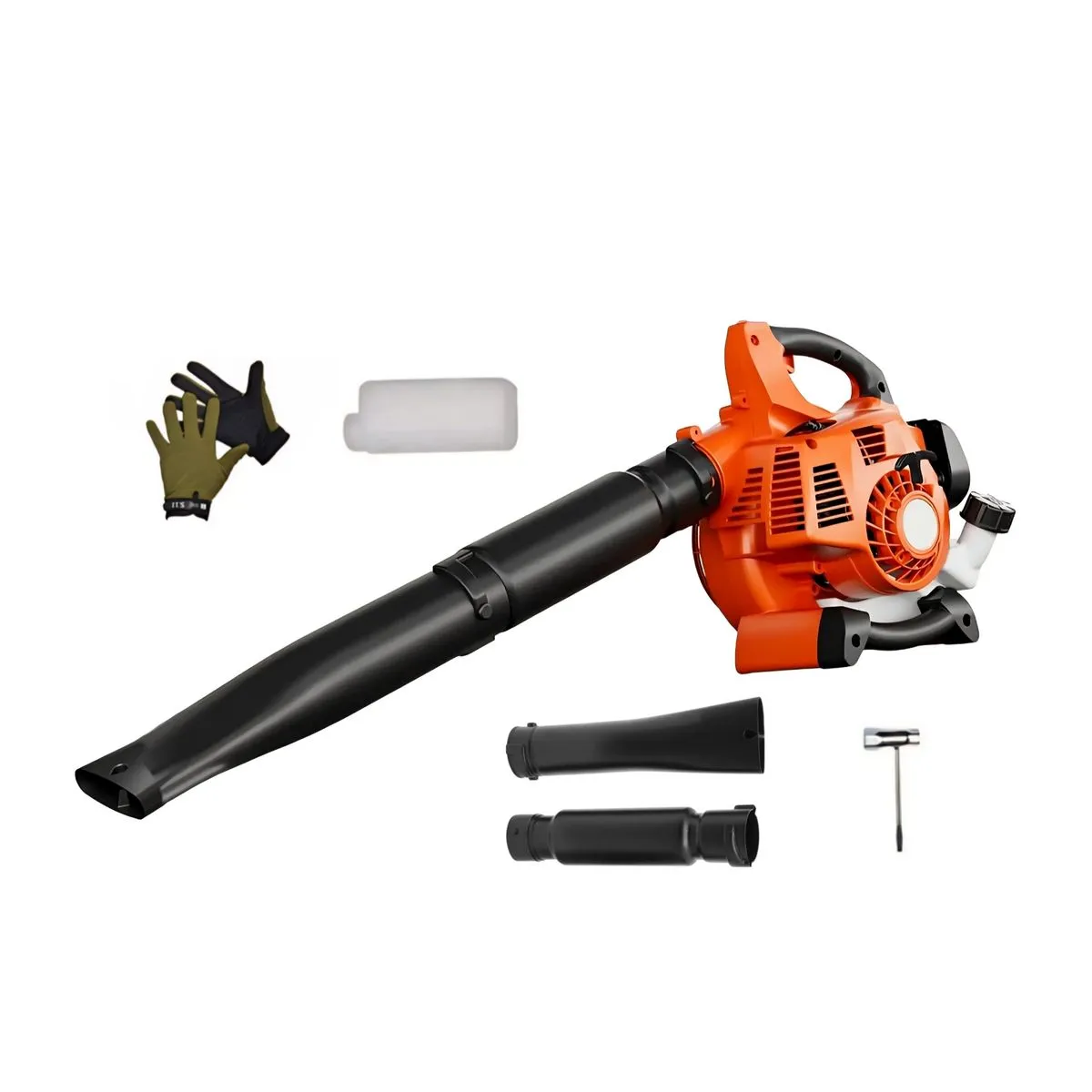 25.4cc 38" 2-Stroke Petrol Power Leaf Blower With Tool & Gloves - 7500Rpm