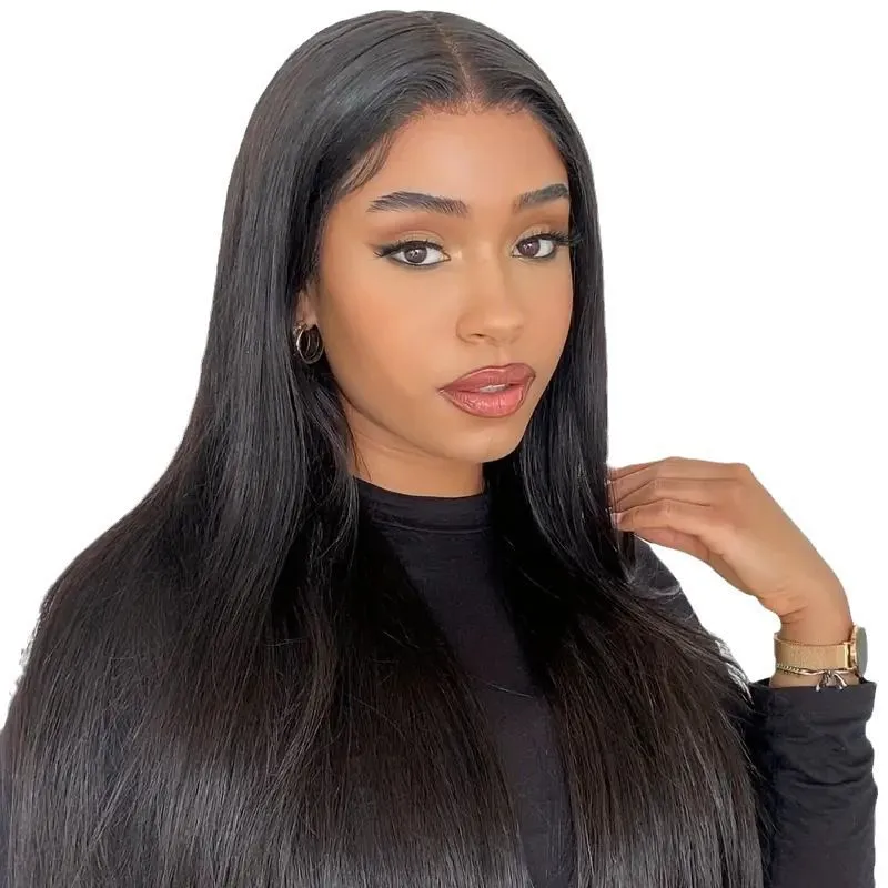 Black Lace Front Silky Straight Long Synthetic Wig