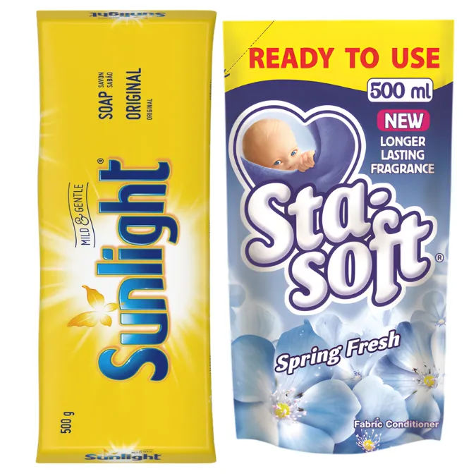 Sunlight Original Bar Soap 500g + Sta-Soft Fabric Softener Refill 500ml
