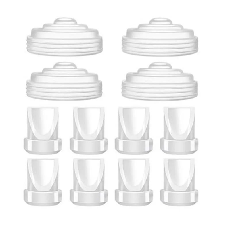 8-Pack Breast Pump Parts: 4 Valves + 4 Diaphragms