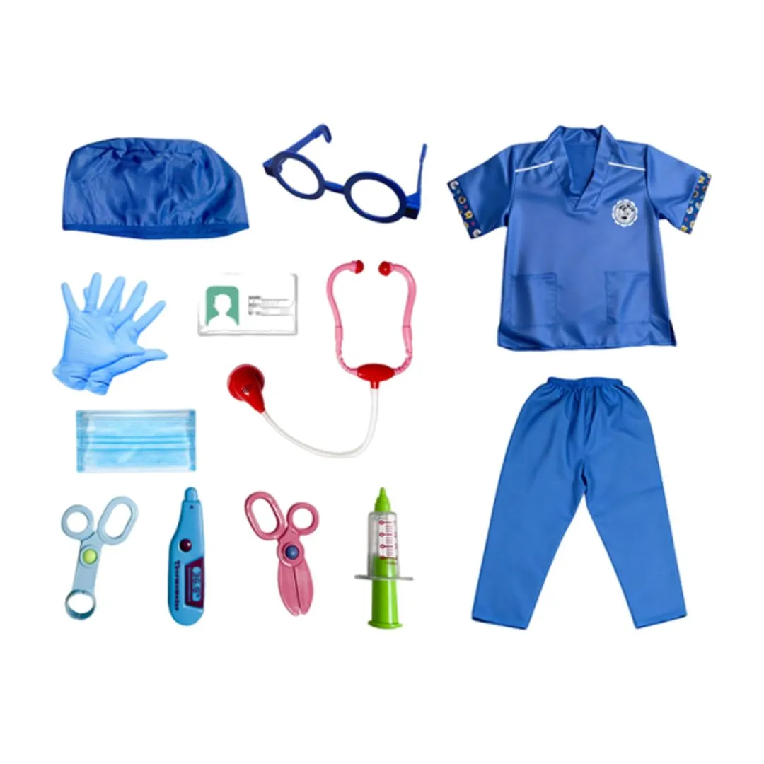 12Pcs Kids Pet Doctor Costume Set Dress Up Role Play Kit with Accessories