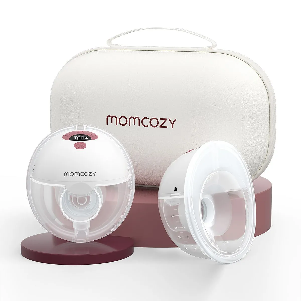 Momcozy - M5 Double - Leightweight Wearable Breast Pump - Red