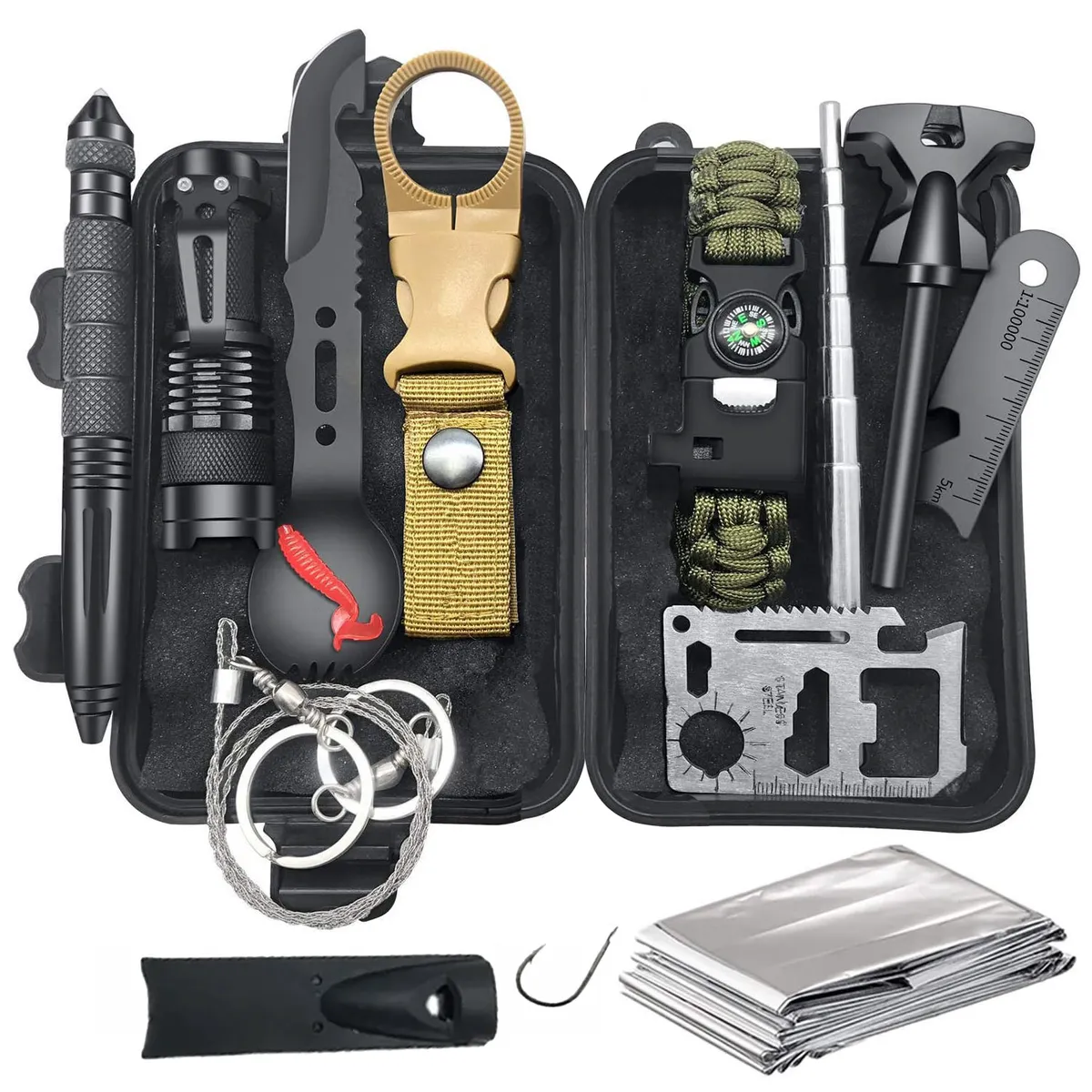 13-in-1 Emergency Survival Kit for Outdoor Camping & Hiking
