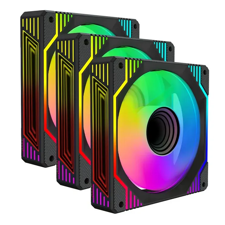 Pro Gaming Z Syncronizable Infinity Mirror ARGB Fans 3 Set For Gaming PC - Black