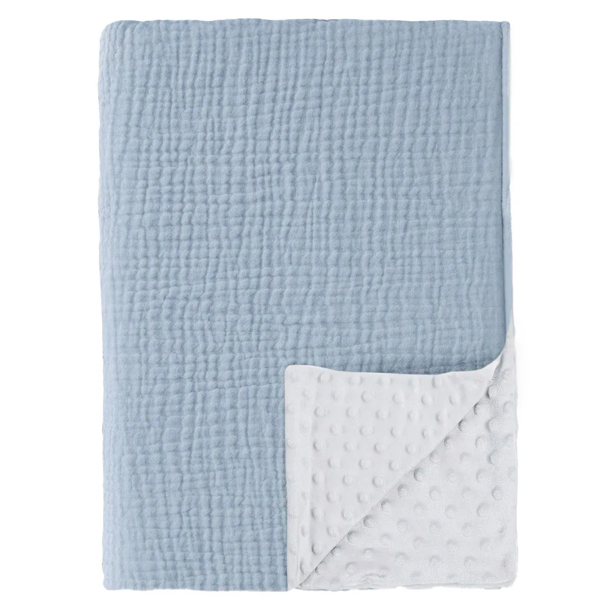 Cotton Yarn Baby Double Layer Bean Blanket - Blue