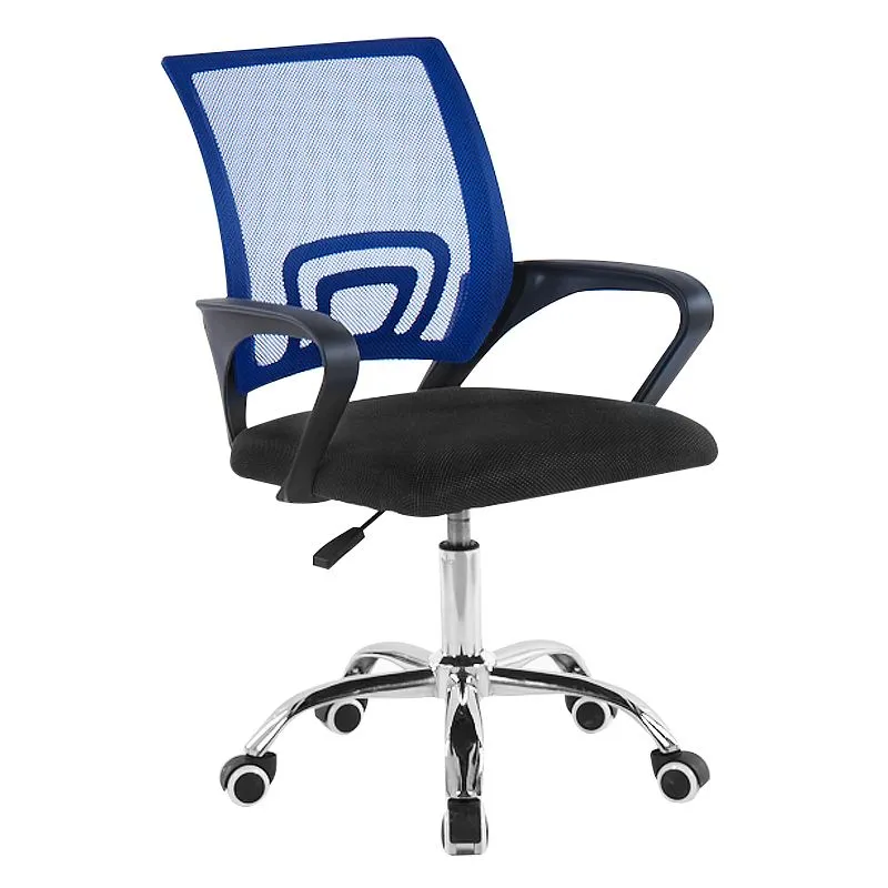 Ergonomic Mesh Office Chair, Breathable & Adjustable, with Silent Casters - BLK+BLUE