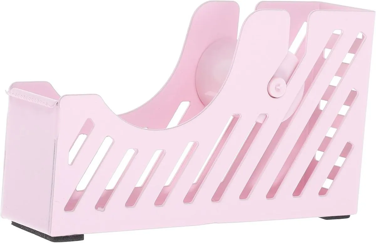 Portable Iron Tape Dispenser Desk Tape Holder with Ribbon Cutter